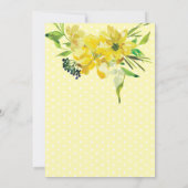 Invitation Joli jaune Floral or Bouquet Mariage (Dos)