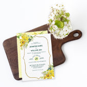 Invitation Joli jaune Floral or Bouquet Mariage