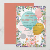 Invitation Joli joli Ballons d'aquarelle baby shower de la fl (Devant / Derrière)