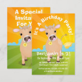 Invitation Joli joyeux maillot de vache et de la bande dessin (Devant / Derrière)