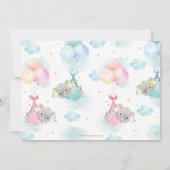 Invitation Joli Jumeaux Garçon Fille Eléphant Baby shower Spr (Dos)