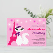 Invitation Joli Kitty Paris Rose Anniversaire (Debout devant)