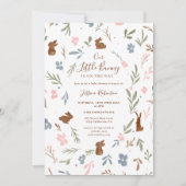 Invitation Joli lapin à fleurs de Pâques petit baby shower la (Devant)