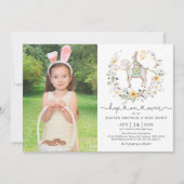 Invitation Joli lapin d'agneau Fleur sauvage de Pâques Brunch (Devant)