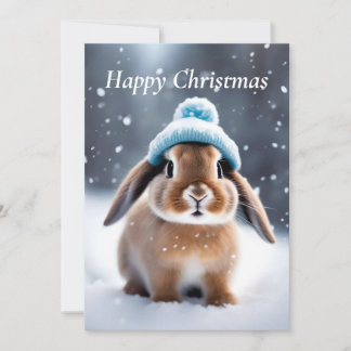 Invitation Joli lapin dans un Casquette Bobble Own ART Noël