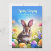 Invitation Joli lapin de Pâques Brown (Devant)