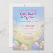 Invitation Joli lapin de Pâques Brown (Dos)