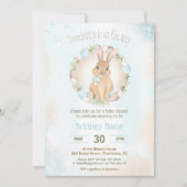Invitation Joli lapin de Pâques Elégant Baby shower Garçon Bl (Devant)
