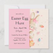 Invitation Joli lapin de Pâques et oeufs de poussin Invitatio (Devant)