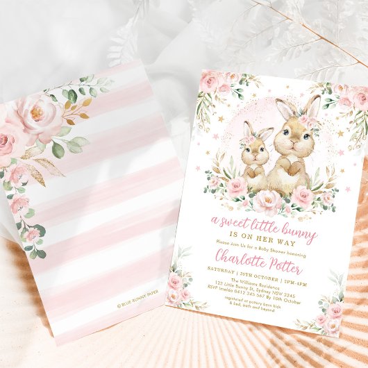 Invitation Joli lapin de verdure Pâques Bunny fête d'annivers