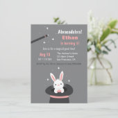 Invitation Joli lapin en Casquette Enfants Magique Thème Anni (Debout devant)