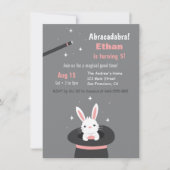 Invitation Joli lapin en Casquette Enfants Magique Thème Anni (Devant)