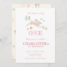 Joli lapin Jaune Floral Fille Enfant Premier anniv