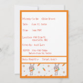 Invitation Joli lapin Orange Garçon Douche fille (Dos)