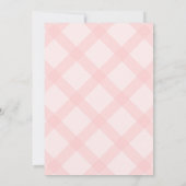 Invitation Joli lapin rose avec Baby shower de fleurs (Dos)