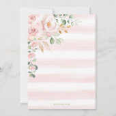Invitation Joli lapin rose Baby shower d'Eucalyptus Floral (Dos)