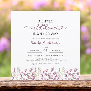 Invitation Joli Lilac Violet Un Petit Baby shower Fleur sauva