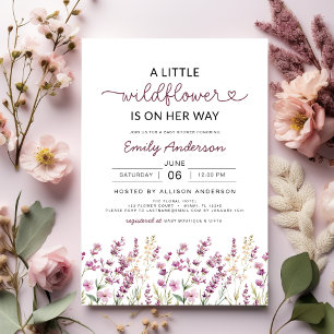 Invitation Joli Lilac Violet Un Petit Baby shower Fleur sauva