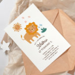 Invitation Joli lion. Funny safari animal bébé anniversaire d<br><div class="desc">Drôle invitation bébé / anniversaire de enfant avec le lion mignon pour zoo ou fête de safari. Veuillez me contacter si vous avez besoin d'autres articles.</div>