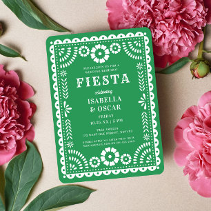 Invitation Joli Livre Vert Picado Dîner de répétition Mariage