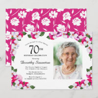 Joli Magenta rose blanc Photo 70e anniversaire