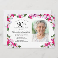 Joli Magenta rose blanc Photo 90e anniversaire