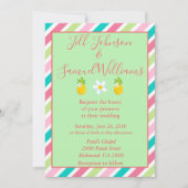 Invitation Joli Mariage ananas et rayures (Devant)