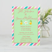 Invitation Joli Mariage ananas et rayures (Debout devant)