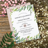 Invitation Joli Mariage botanique de printemps rose pâle