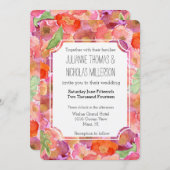 Invitation Joli Mariage d'aquarelle (Devant / Derrière)