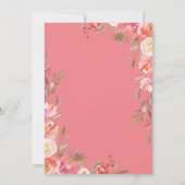 Invitation Joli Mariage de cadre rose Floral Or (Dos)