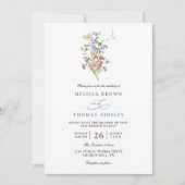Invitation Joli mariage de code QR de prairie de fleurs sauva (Devant)