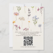 Invitation Joli mariage de code QR de prairie de fleurs sauva (Dos)