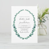 Invitation Joli Mariage de couronne Eucalyptus (Debout devant)