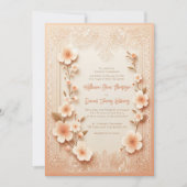 Invitation Joli Mariage de dentelle romantique florissant (Devant)