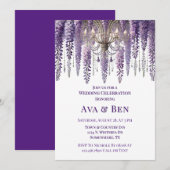 Invitation Joli Mariage de lustre de Wisteria violet (Devant / Derrière)
