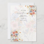 Invitation Joli Mariage de messe nuptiale catholique florale (Dos)