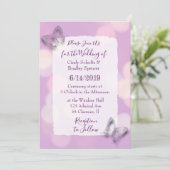 Invitation Joli Mariage de papillons Lavender (Debout devant)