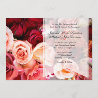 Invitation Joli Mariage de roses roses romantiques