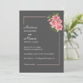 Invitation Joli Mariage d'Hibiscus peint (Debout devant)