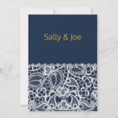 Invitation Joli Mariage Diamond de dentelle de marine (Devant)