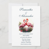 Invitation Joli Mariage Flamants roses (Devant)