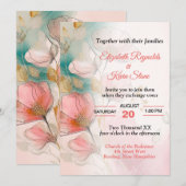 Invitation Joli Mariage Floral (Devant / Derrière)