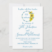 Invitation Joli mariage floral bleu et blanc (Devant)