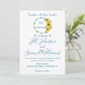 Invitation Joli mariage floral bleu et blanc (Debout devant)