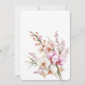 Invitation Joli Mariage floral d'orchidée rose (Dos)