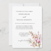 Invitation Joli Mariage floral d'orchidée rose (Devant)