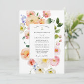 Invitation Joli Mariage floral Pastel (Debout devant)