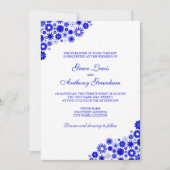 Invitation Joli Mariage Floral Royal Blue (Devant)
