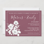Invitation Joli Mariage floral violet et blanc (Devant)